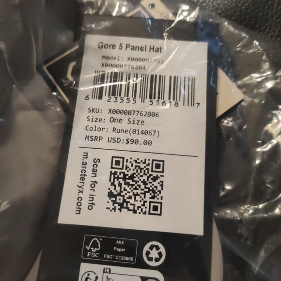 NWT Arc'teryx Gore-Tex Light Gore 5 Panel Cap Hat Rune 7762 Retail US$90 - Picture 3 of 9